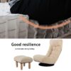 Japanese Style Single Reclining Sofa Chair With Adjustable Features Cotton For Balcony And Leisure - White - Image 10