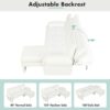 Convertible Futon Sofa Bed Futon Sofa Couch With An Adjustable Backrest, A Reversible Chaise Lounge And 2 Removable Armrest Pillows For Living Room - Beige - Image 4