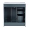 Bathroom Vanity With Ceramic Sink Combo, Frame Bathroom Storage Cabinet, Freestanding Vanity Set With 3 Drawers & Soft Closing Doors - Blue - Image 18