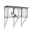 Cat Window Box Catio Outdoor Cat Enclosure For Sunbathing Napping & Viewing Window Perch For Large Indoor Cats All Weather Use Cat Cage - Gray - Image 9