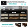 Retro Distressed Wooden TV Stand For TVs Up To 65", Entertainment Center Media Console With 6 Drawers And 3 Shelves For Living Room - Black - Image 7