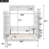 Full Size Murphy Wall Bed With Shelves And LED Lights - White - Image 20