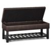 Cosmopolitan - Storage Ottoman Bench With Open Bottom - Distressed Brown - Image 3
