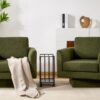 360° Modern Swivel Accent Chairs Round Armchair, Thick Padded Lounge Sofa Upholstered Comfy (Set of 2) - Green - Image 12