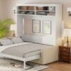 Queen Size Murphy Wall Bed With Sofa - White - Image 23