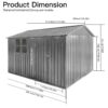 10'x8' Garden Sheds Outdoor Storage Sheds With Window - Gray - Image 3