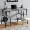 Computer Desk For Home Office, Laptop, Storage Shelves, Contemporary And Modern - Gray - Image 3