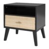 Queen Size Bed Frame With 2 Nightstands Elegant Design With Lamps - Black - Image 6