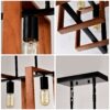 4 Light Kitchen Island Lights Pendant Light Farmhouse Dining Room Light Fixture, Rectangular Chandelier, 36" Hanging Lighting For Living Room, Conference Room, Home Office - Matte Black - Image 10