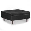 Shay - Mid Century Large Square Coffee Table Storage Ottoman - Distressed Black - Image 2