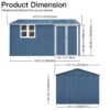 10'x12' Garden Sheds Outdoor Storage Sheds With Window - Blue - Image 5