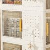 4 Tier Rolling Storage Bookcase With Wheels And Large Capacity Storage Bins - Cream - Image 5