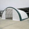 Single Truss Arch Storage Shelter PE - White / Green - Image 4