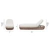 Willow - Sunbrella Upholstered Woven Patio Lounger, Wicker Frame - Wheat Beige / Golden Brown - Image 9
