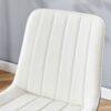 Modern Minimalist Dining Chair Set Extended Seat Cushion, Leather, Metal Legs, 4 Pieces - White / Dark Gray - Image 16