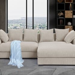 Naomi - 3 Piece Upholstered Sectional - Beige