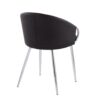 Claire - Contemporary / Glam Chair (Set of 2) - Chrome / Black - Image 4