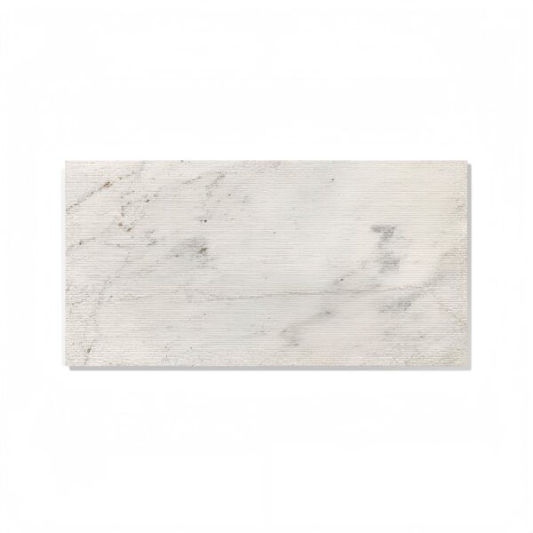 Snow Mountain Marble Tiles For Wall Decoration FS Textured Stone (Set of 4) - White / Natural