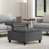 Harrison - Small Square Coffee Table Storage Ottoman - Gray - Image 5