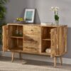3 Drawer Sideboard With 2 Doors (KD Legs) - Natural - Image 7