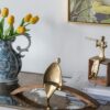 Rectangular Console Table With Elegant Floral Design And Mirrored - Silver Multi - Image 6