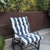 2 Piece High Back Chair Cushion Set Tufted Patio Or Rocking Chair Cushions For Garden Or Porch - Blue Stripe - Image 4