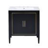 Bathroom Vanity With Ceramic Basin, Soft Close Door, Built-In Hidden Drawer - Black - Image 11
