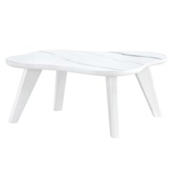 Modern Minimalist Imitation Marble Table Top With Legs Cloud Shape Computer Desk And Game Table - White