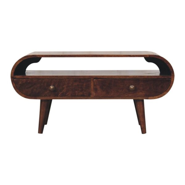 Circular TV Stand - Walnut