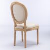 French Style Solid Wood Frame Antique Painting Linen Fabric Back Dining Chair (Set of 2) - Beige - Image 5