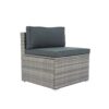 6 Pieces PE Rattan Sectional Outdoor Furniture Cushioned Sofa Set Wicker - Gray - Image 8