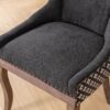 Ultra Side Dining Chair, Thickened Fabric Chairs With Neutrally Toned Solid Wood Legs, Bronze Nail Head (Set of 2) - Blue - Image 12