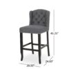 Solara - Fabric Tufted Counter Stool With Nailhead Accents (Set of 2) - Charcoal - Image 3