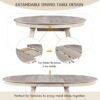 5 Piece Dining Table Set Round Extendable With Chairs - Natural Wood Wash - Image 9