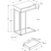 Accent Table, C - Shaped Versatile Design - Taupe - Image 6