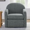 Eddie - Swivel Chair With Durable Hemp Like Fabric And 360 Degree Swivel - Gray - Image 2