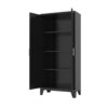 2 Shapely Doors Cabinet, Metal Storage Cabinet With Doors And Adjustable Shelves, For Bedroom, Living Room, Kitchen - Black - Image 4