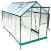 6.3'x12.2'x7' Polycarbonate Greenhouse, Heavy Duty Outdoor Aluminum Walk-In Green House Kit With Rain Gutter, Vent And Door For Backyard Garden - Green - Image 13