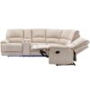 Modern Manual Reclining Living Room Furniture Set With USB Ports, Hidden Storage, Led Light Strip And 2 Cup Holders - Cream - Image 16