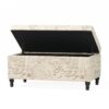 Parisian Upholstered Fabric Storage Ottoman - Beige / Reclaimed Natural - Image 6