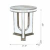 Round Side Table With Elegant Foral Design And Mirrored - Silver Multi - Image 12