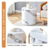 Elegant Cylindrical Table With Patterned Design For Versatile Use - White - Image 7