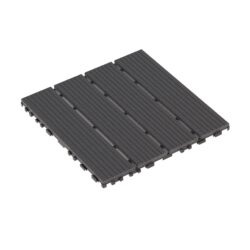 Plastic Interlocking Deck Tiles 44 Pack For Outdoor And Indoor Use, 12" X 12" Square Waterproof Patio Decking - Dark Gray