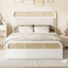 Queen Size Platform Bed With Trundle And 2 Drawers - White - Image 19