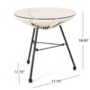 Nusa - Side Table With Tempered Glass Top And Polyethylene Rattan Base - White - Image 3