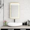Rectangle Medicine Cabinet Mirror Bathroom Mirror With Storage Wall Mounted Medicine Mirror Cabinet With LED - Gold - Image 2