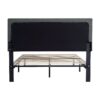Twin Size Upholstered Platform Bed Frame With Button Tufted Linen Fabric Headboard - Dark Gray - Image 10