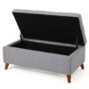 Kinetics - Upholstered Storage Ottoman With Lift-Top And Button Tufted Seat - Light Gray - Image 4