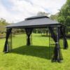13 0 Outdoor Patio Gazebo Canopy Tent With Ventilated Double Roof And Mosquito Net (Detachable Mesh Screen On All Sides) Suitable For Lawn Garden Backyard And Deck Top - Gray - Image 13