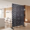 Outdoor / Indoor Privacy Screen Metal Privacy Screen, Freestanding Decorative Privacy Screen For Deck Balcony Patio - Black - Image 13
